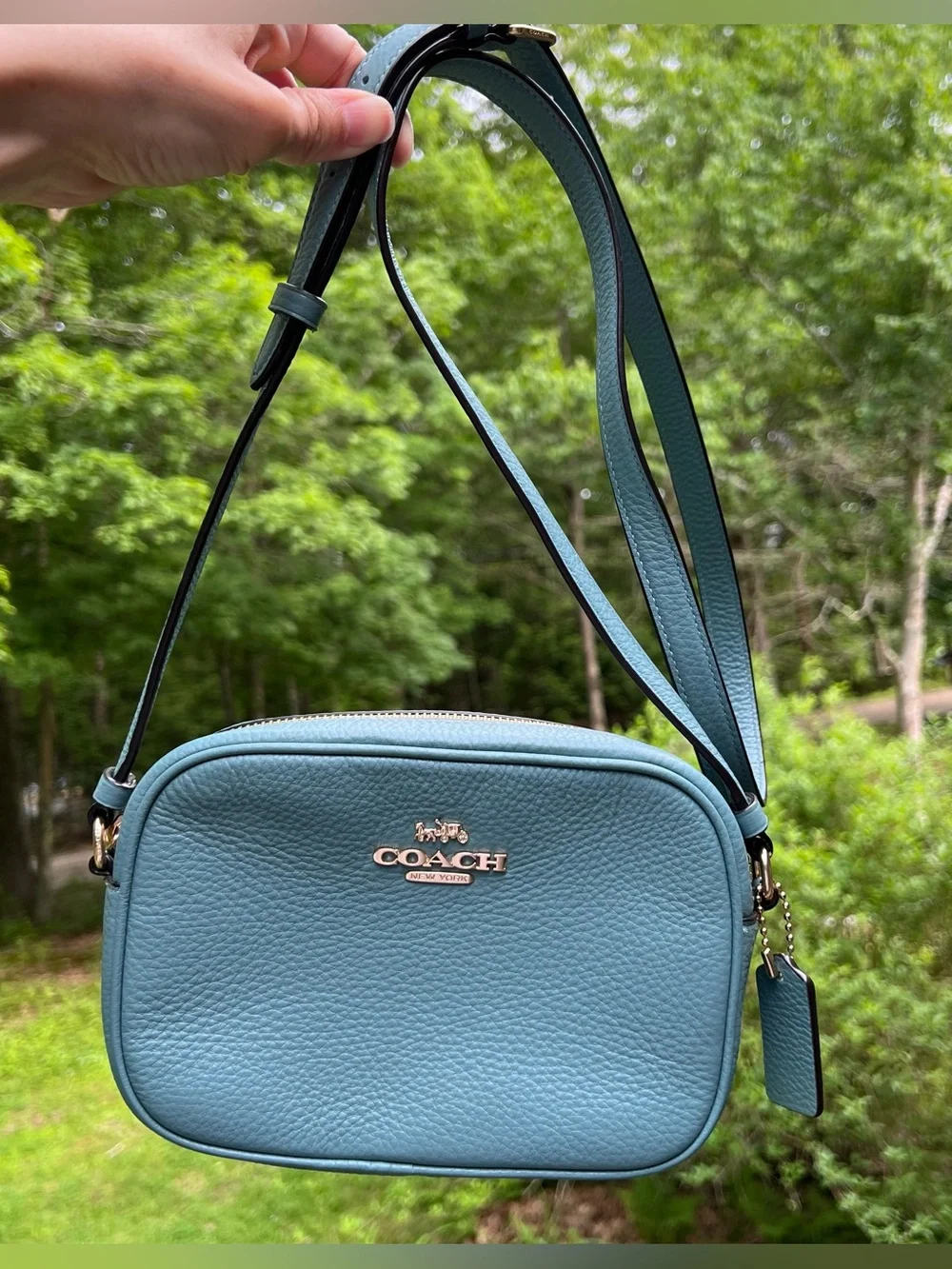 Coach Mini Jamie Camera Bag Marine Teal Pebbled Leather